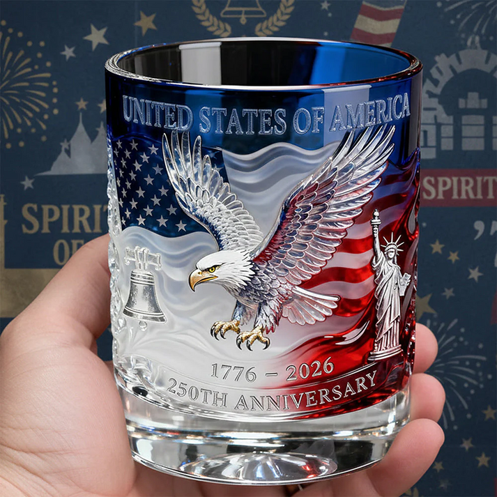 Limited Edition 2026 USA 250th Anniversary Commemorative Glass – 1776-2026 Heritage Edition