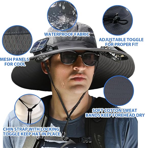 🏆 50K+ SOLD! 49% OFF – Almost Gone-⚡2025 New Ultralight Solar Fan Sun Hat – Lighter Than a Baseball!⚾(Only 11oz)