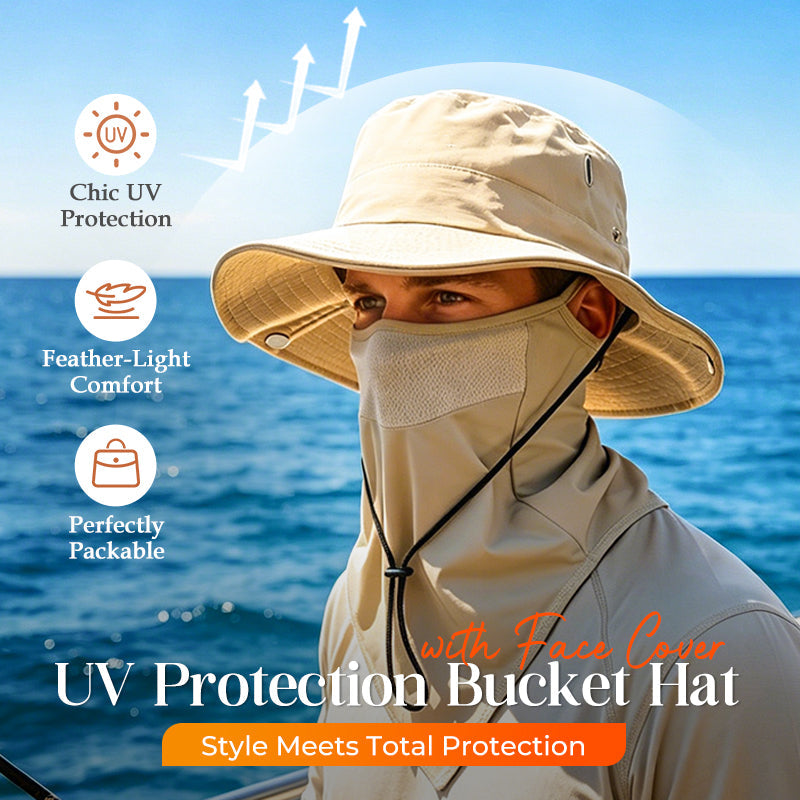 🔥UV Protection Bucket Hat with Face Cover