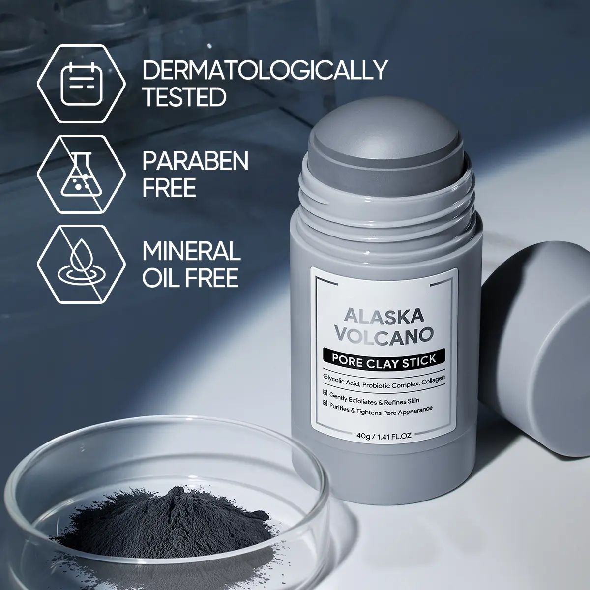 💥Each only $5.9💥Alaska Volcano Pore Clay Stick Cleansing Blackhead Remover Face Mask Stick
