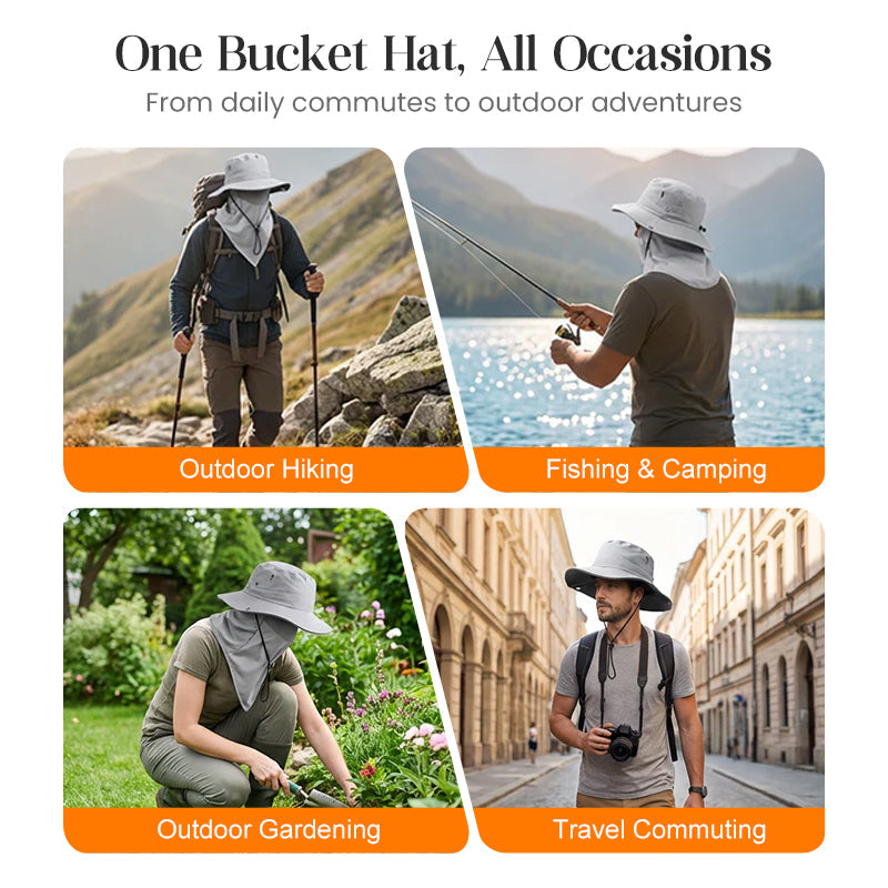 🔥UV Protection Bucket Hat with Face Cover