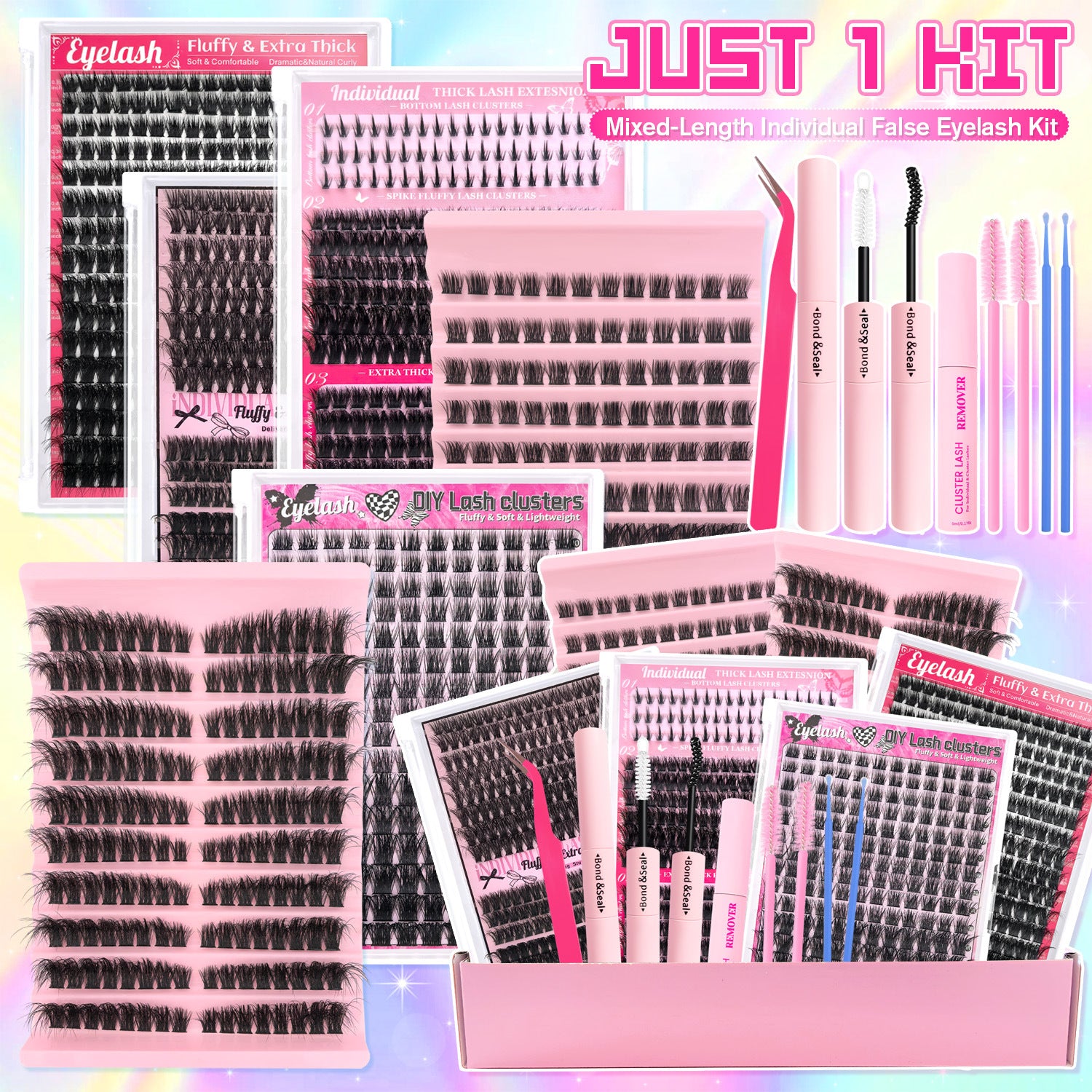 🔥JUST 1 HIT🔥 2000 Pcs  Mixed-Length Individual False Eyelash Kit