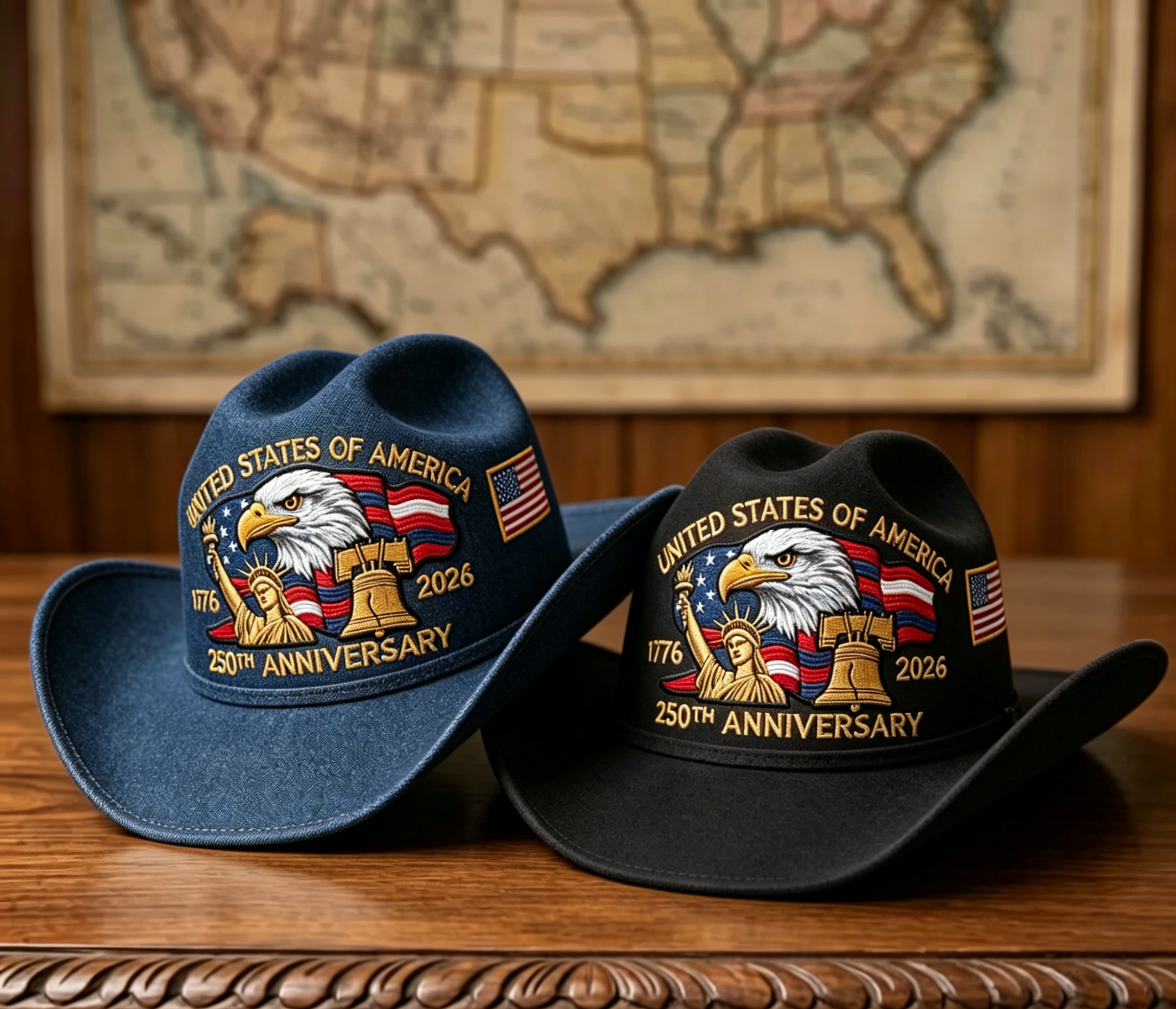 🔥Flash Sale-58% Off🔥⚡250th Anniversary Embroidered Cowboy Hat🦅