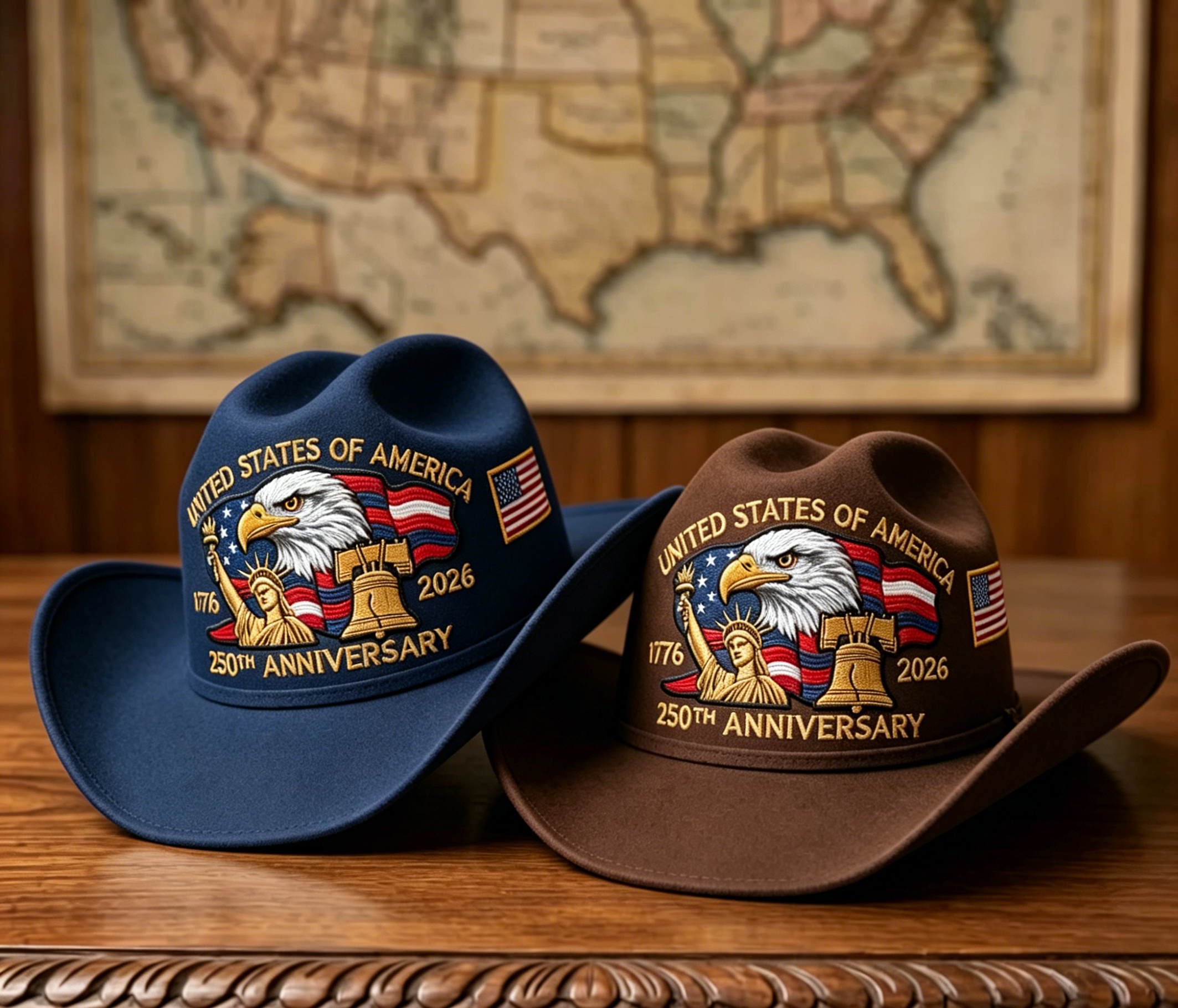 🔥Flash Sale-58% Off🔥⚡250th Anniversary Embroidered Cowboy Hat🦅