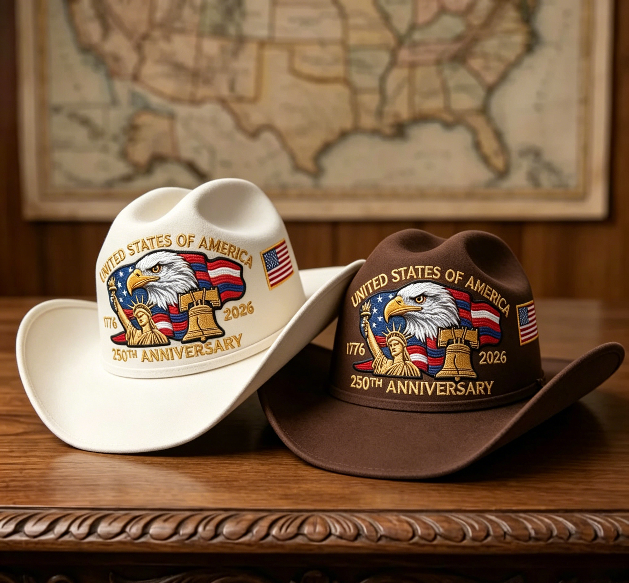 🔥Flash Sale-58% Off🔥⚡250th Anniversary Embroidered Cowboy Hat🦅