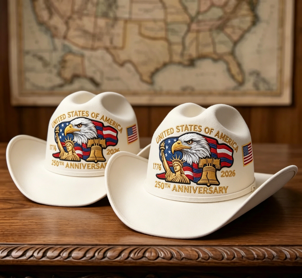 🔥Flash Sale-58% Off🔥⚡250th Anniversary Embroidered Cowboy Hat🦅