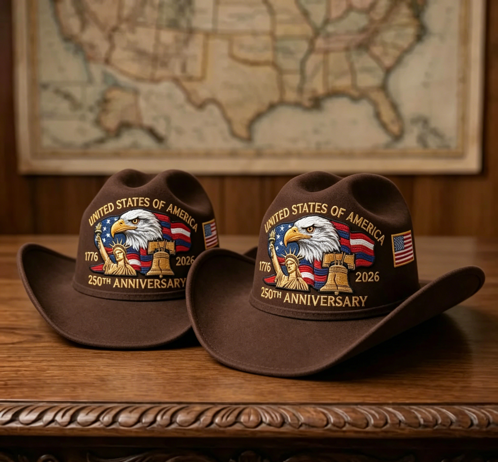 🔥Flash Sale-58% Off🔥⚡250th Anniversary Embroidered Cowboy Hat🦅