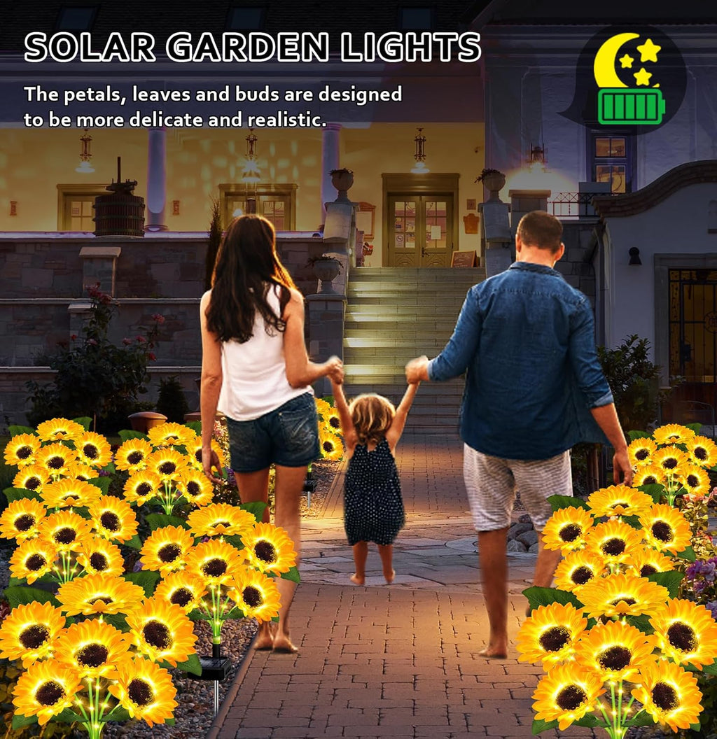 🔥Hot Sale 49% off  Each one $9.9🌟🌻 Solar Powered LED Sunflower Garden Lights Set