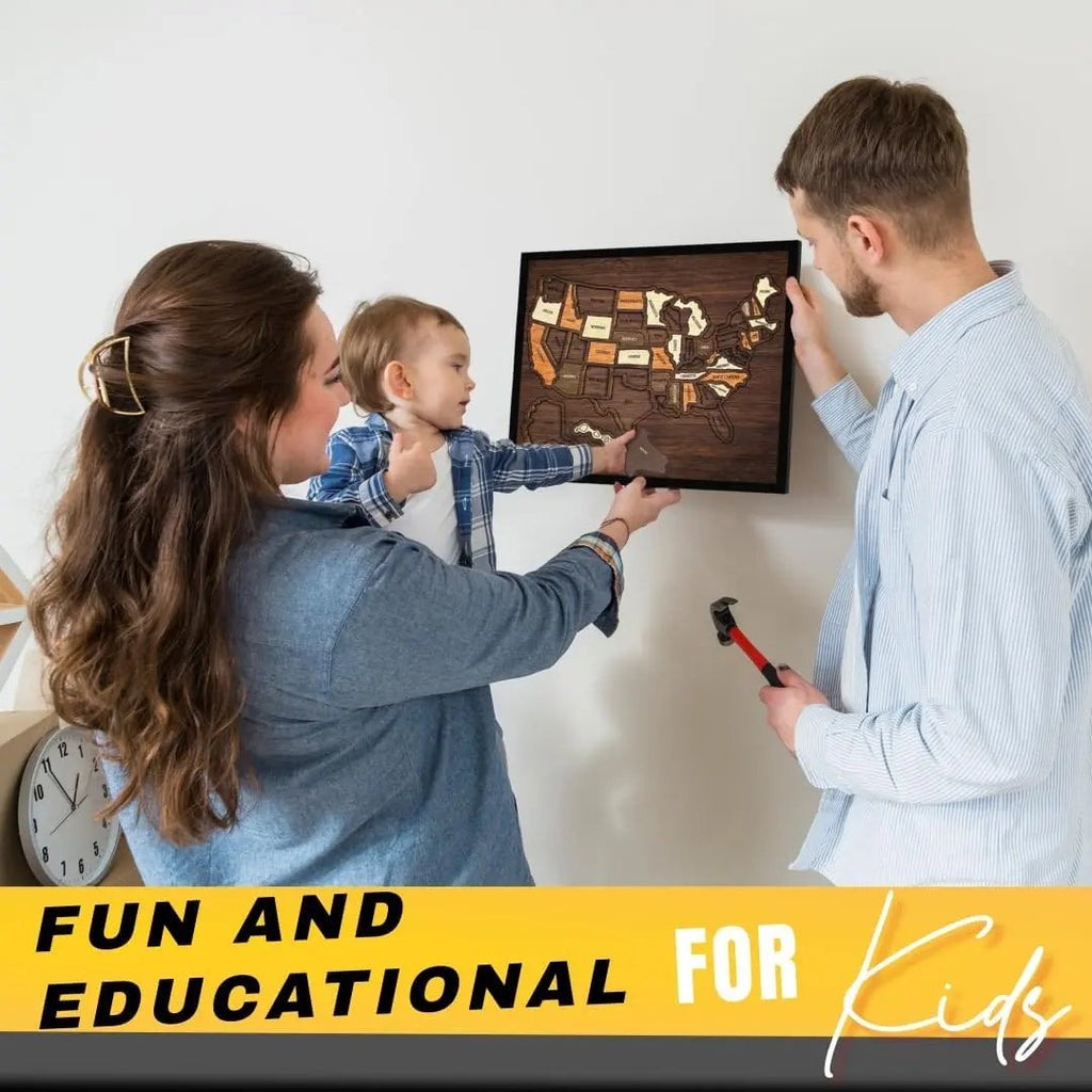 🔥Last Day 49% OFF - Wooden USA Travel Map Puzzle🧩A Stylish Way to Track Your Journey & Memories