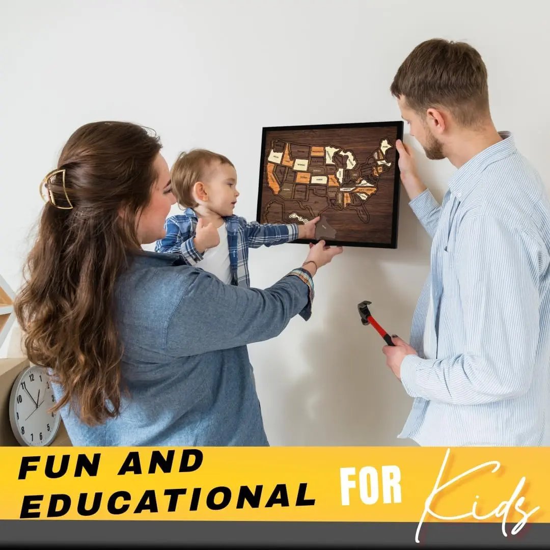 🔥Last Day 49% OFF - Wooden USA Travel Map Puzzle🧩A Stylish Way to Track Your Journey & Memories