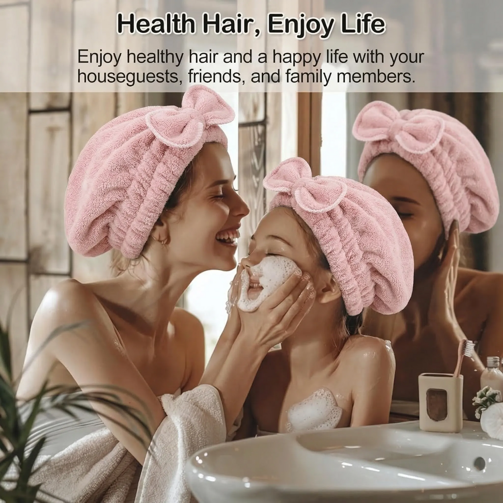 🔥BUY 2 GET 1 FREE TODAY & Ultra-Plush Anti-Frizz Hair Towel Caps