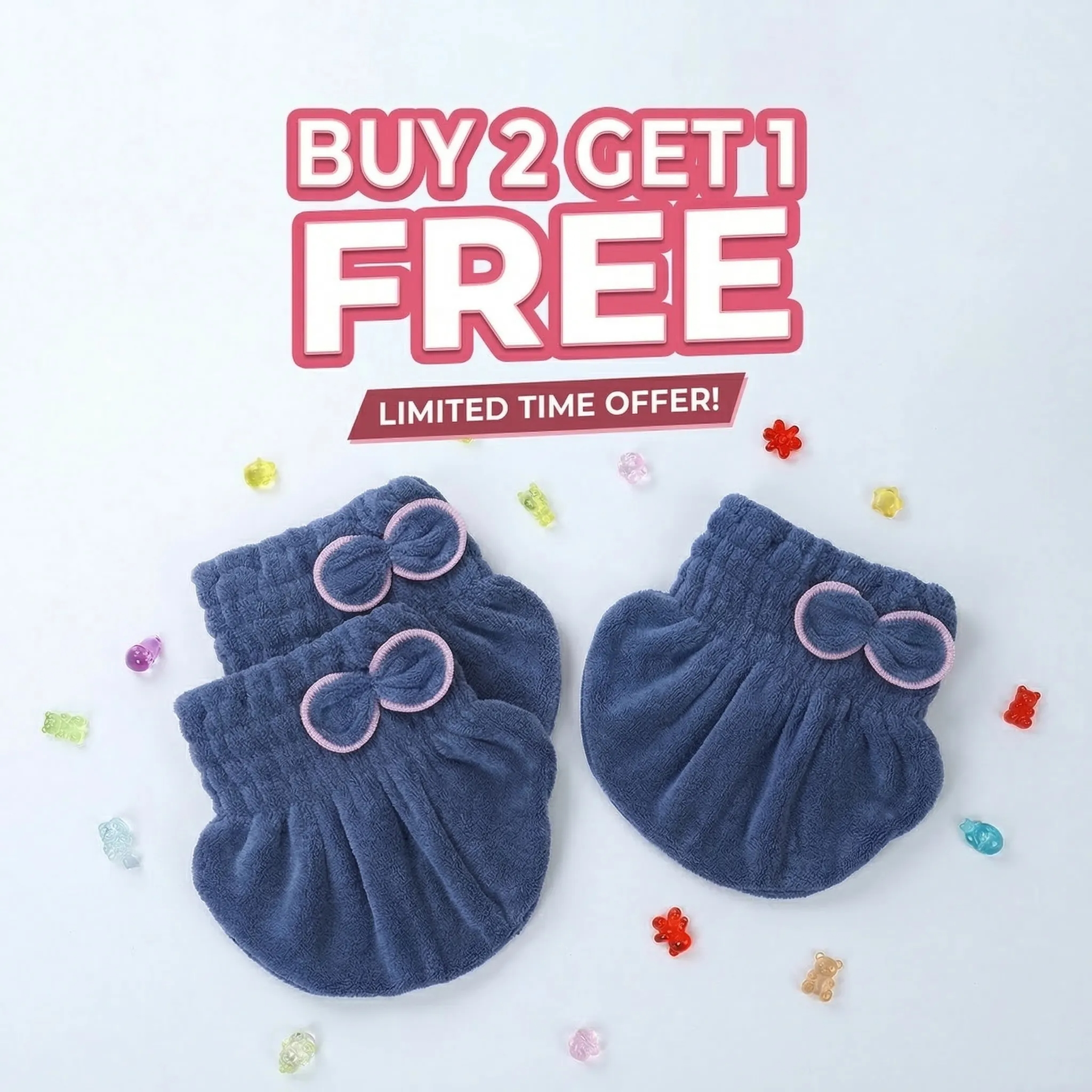 🔥BUY 2 GET 1 FREE TODAY & Ultra-Plush Anti-Frizz Hair Towel Caps